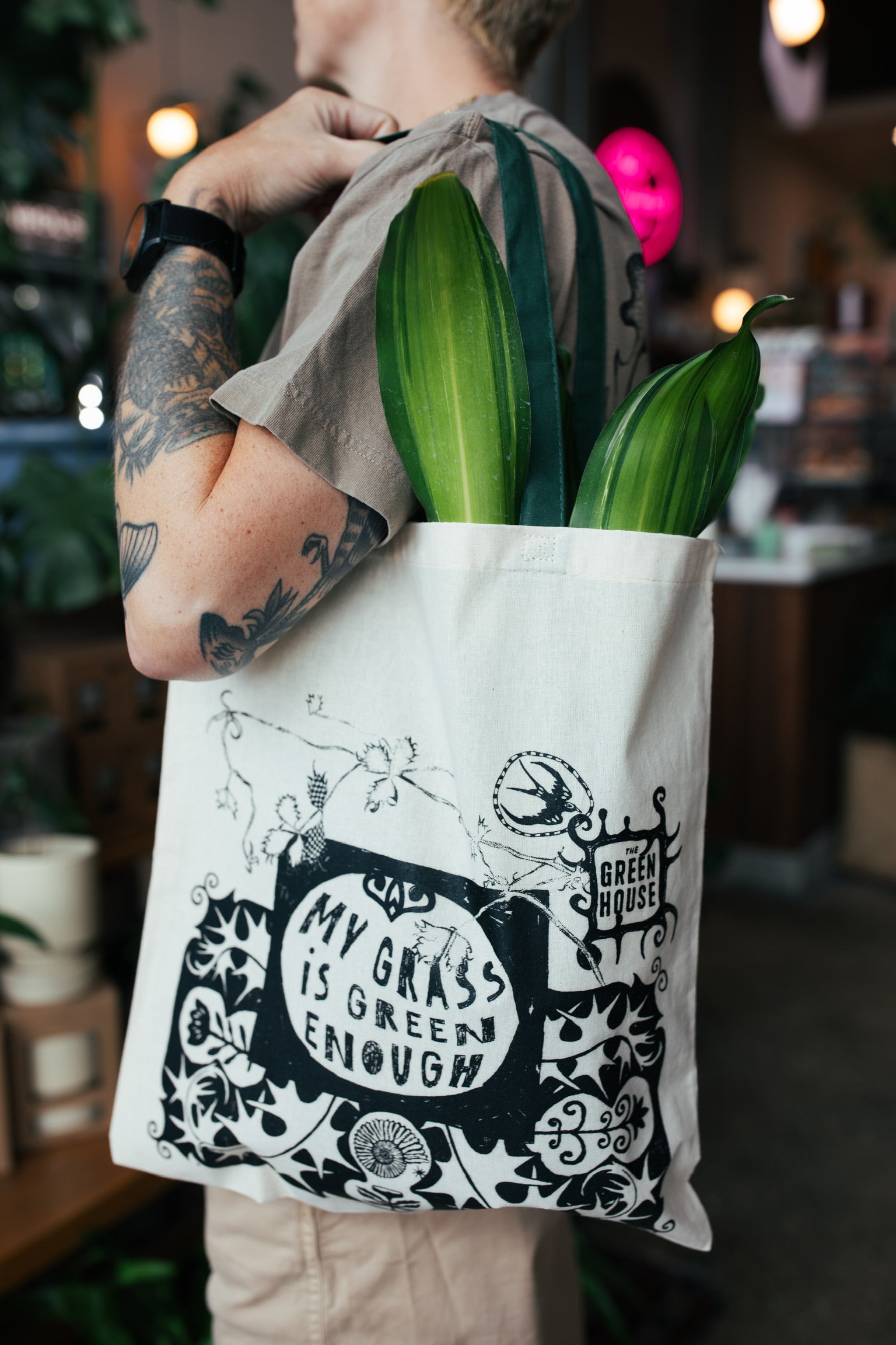 My Grass is Green Tote Bag