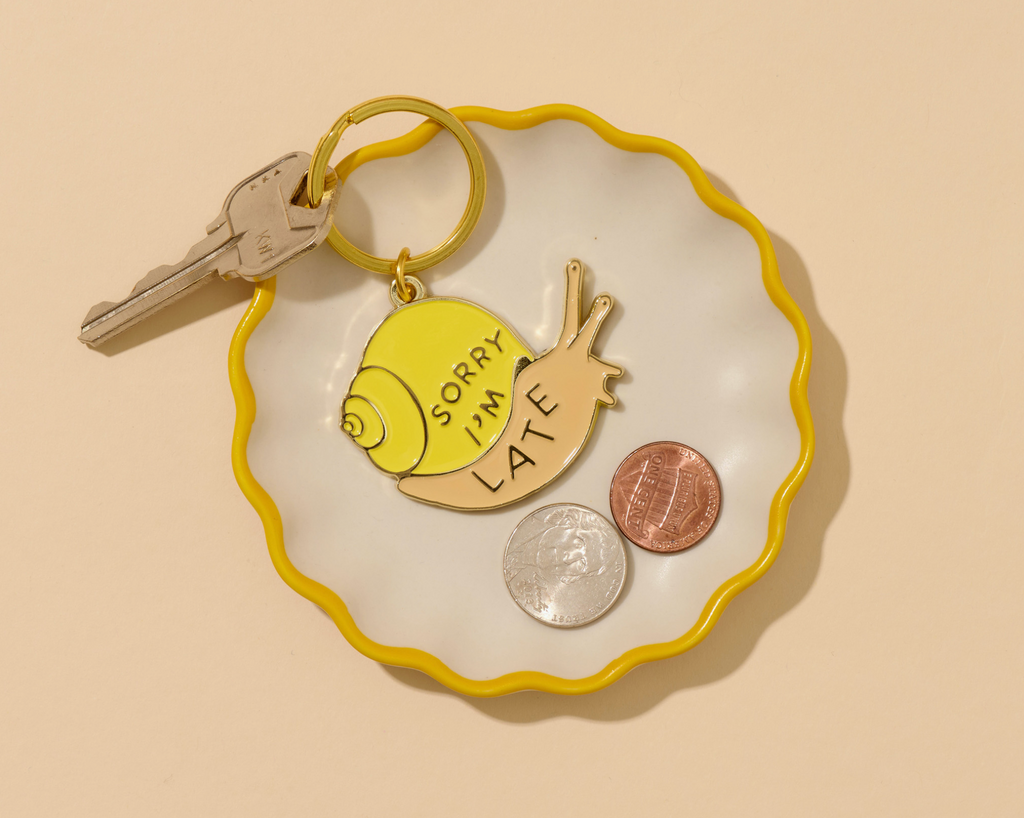 Sorry I'm Late Snail Keychain