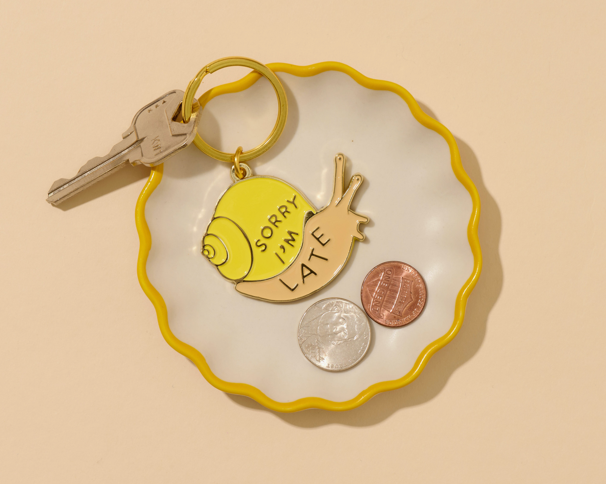 Sorry I'm Late Snail Keychain