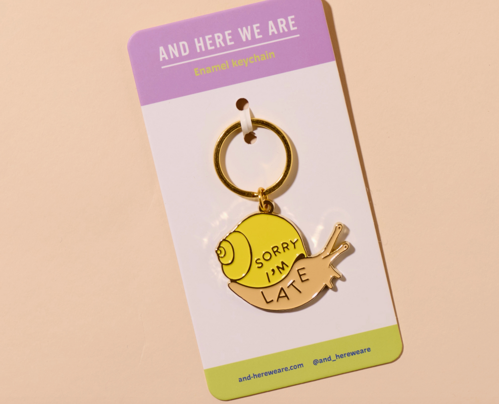Sorry I'm Late Snail Keychain
